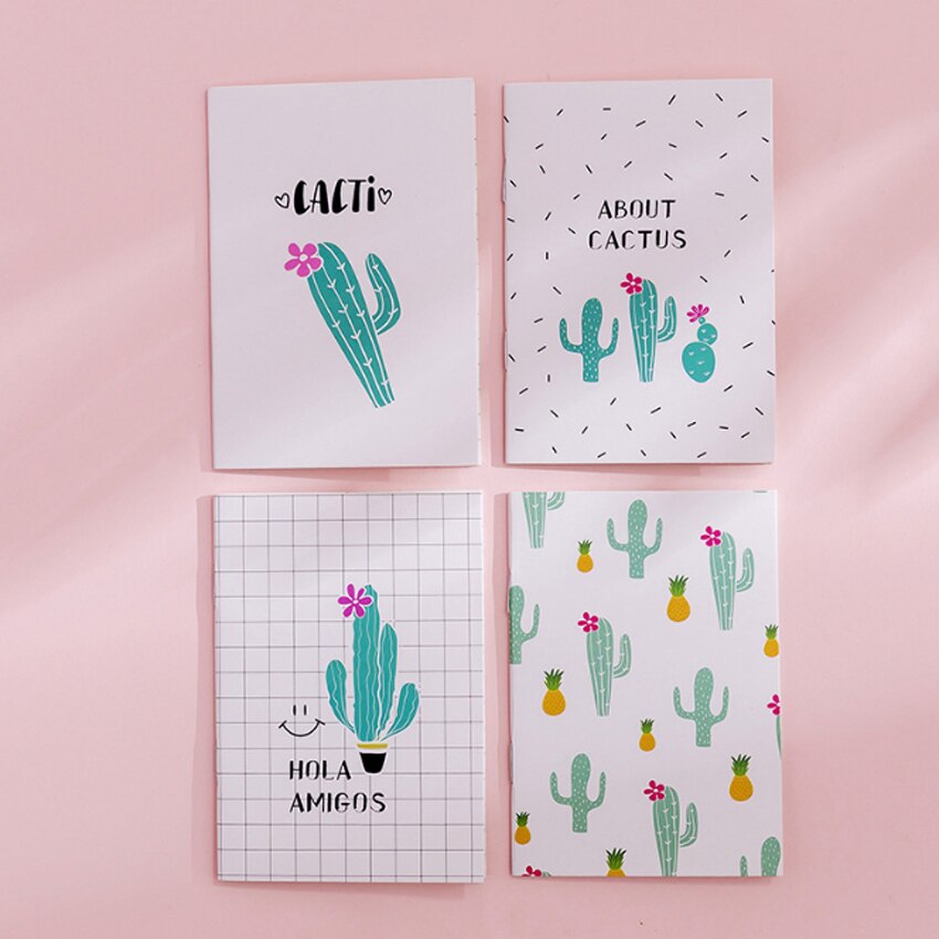 40 livros/lote colorido série de pintura bloco de notas portátil notebook kawaii mini bloco de notas para crianças presente estudante 6 projetos: cactus