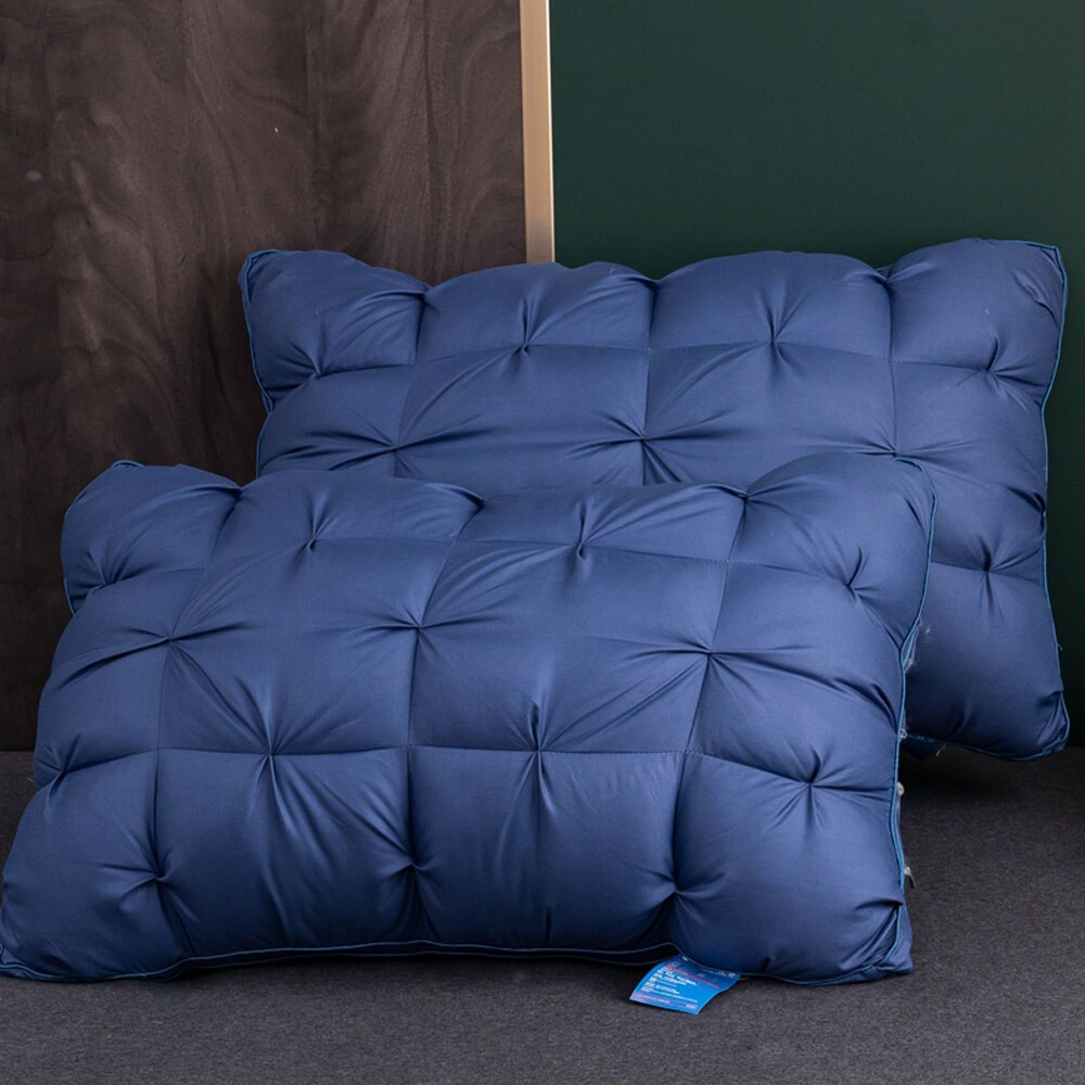 Coussin de sieste confortable à haute résilience, à fleurs tordues, pour la maison, l'hôtel, le bureau, pour étudiants, bon sommeil, soulage les muscles: Royal Blue / 48x74cmx2pcs