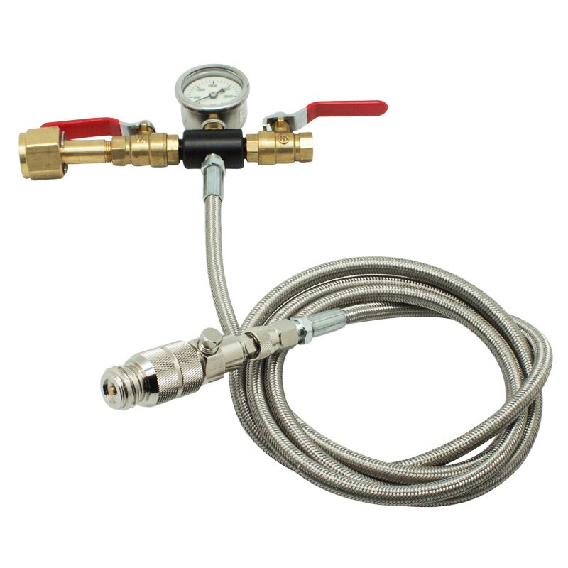 SodaMaker External CO2 CGA320/W21.8 Tank Adapter and Hose Stainless Steel Soda Water Seltzer Water Carbonated Water Hose Adapter