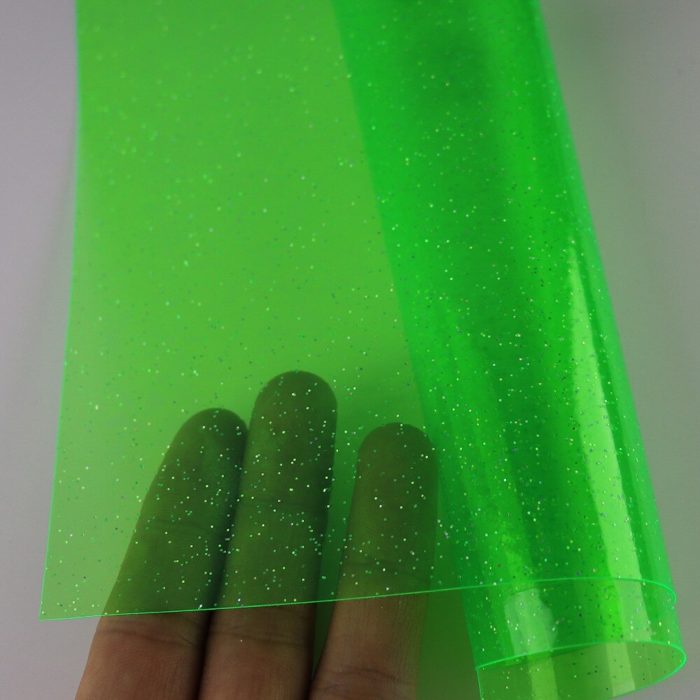 30x120cm rollen transparent Mit funkeln Pulver PVC Gelee Vinyl Stoff Leder Für HandbBages BöGen Hause Dekoration DIY: 4