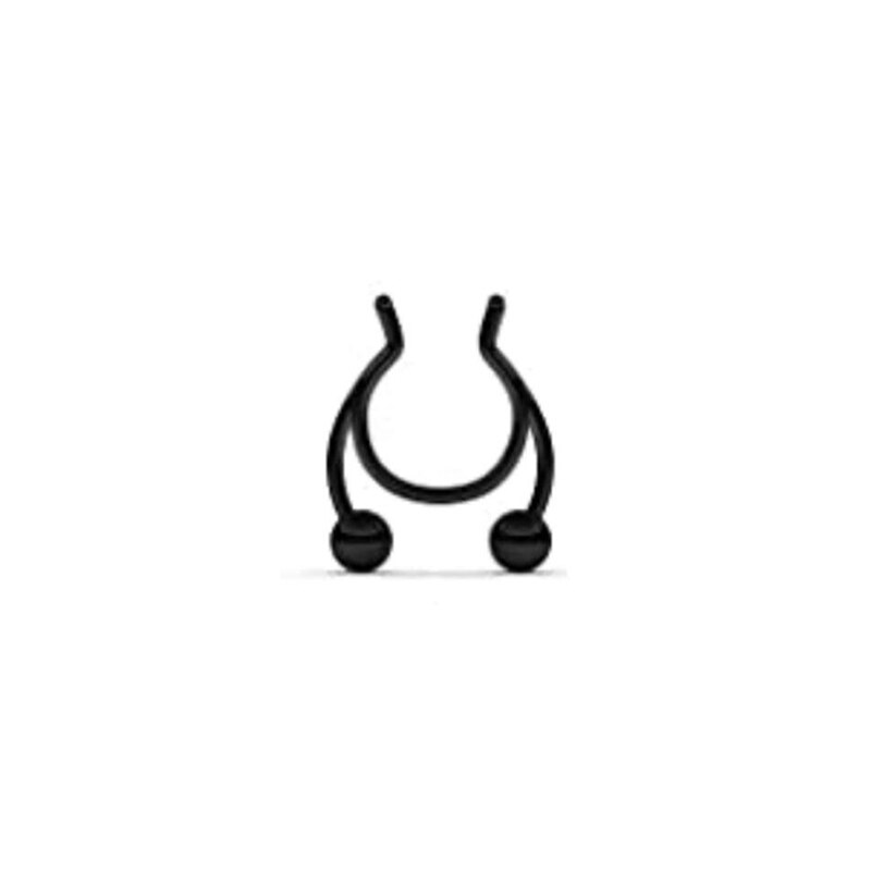 1 pièces anneau de nez pince-nez médical en acier inoxydable offre spéciale Septum Nasal faux nez anneau Piercing bijoux pas cher: black