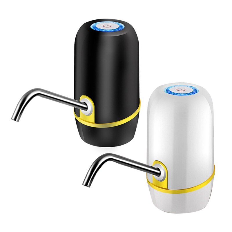 2 Set Opladen Elektrische Pompen Water Fles Water Beugel Zuiver Water Druk Water Kraan Zwart & Wit