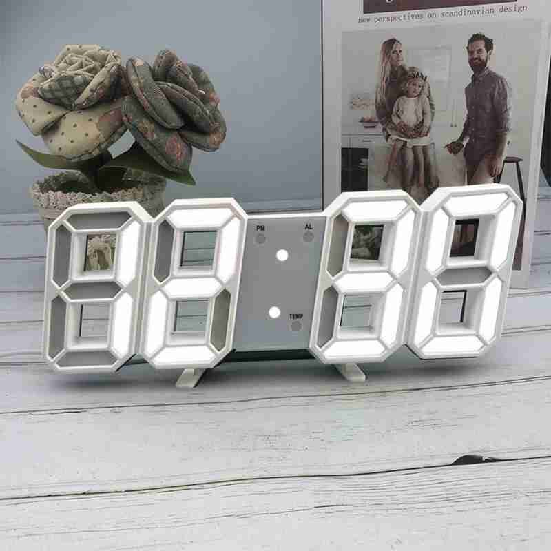 3d digital clock alarm clock digital wall clock LED electronic alarm 1999 clock large clock temperature clock F2M8