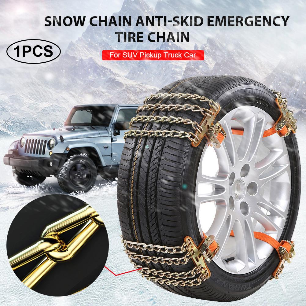 Chaînes de neige de voiture en acier inoxydable | Pour la glace, la neige et la boue, le désert, antidérapant, route de sauvetage d'urgence, chaîne de pneus pour voiture de ramassage de SUV