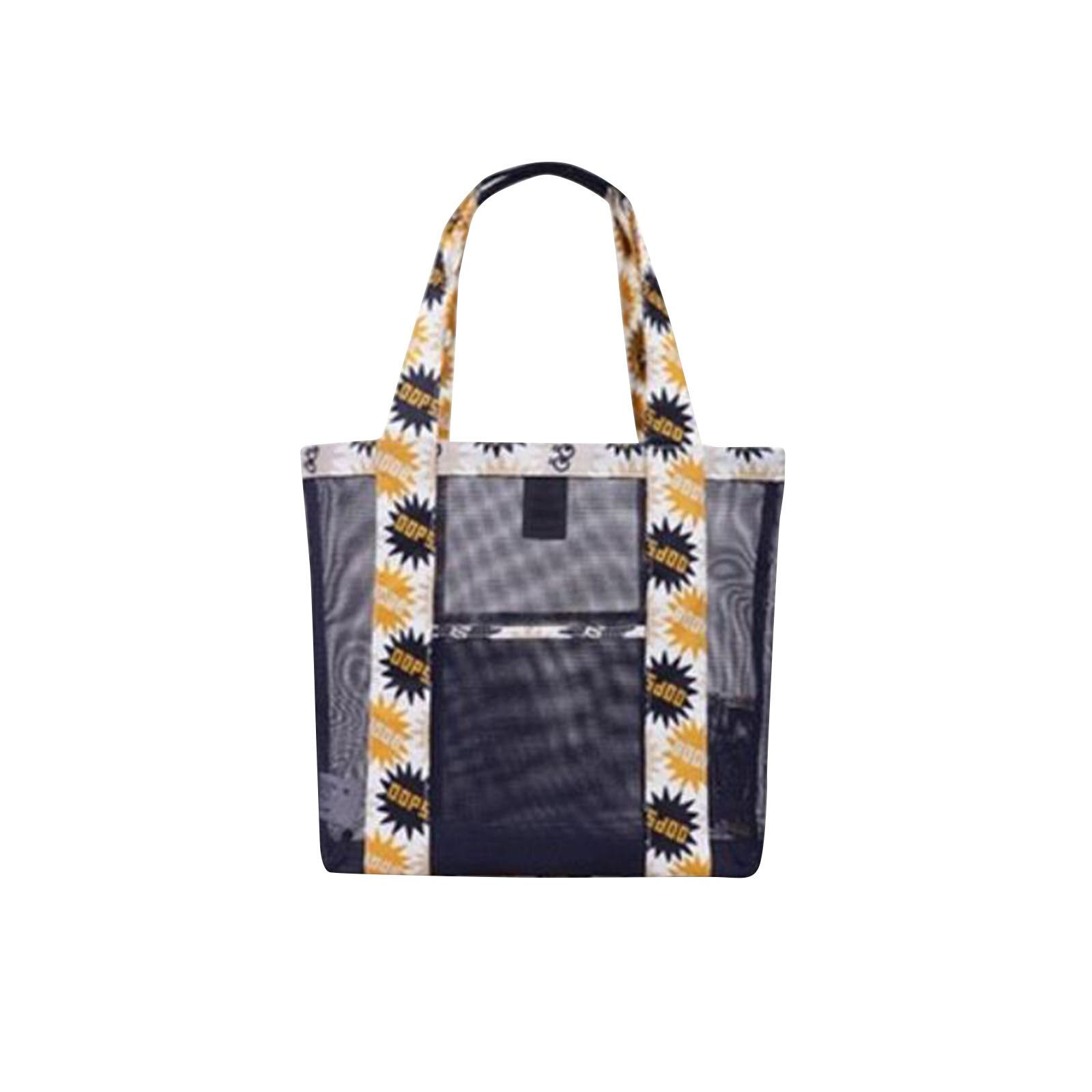 Zomer Outdoor Reizen Opbergtas Strand Netto Tas Een Schouder Grote Capaciteit Strandtas Draagbare Oversized Gedrukt Mesh tas: C