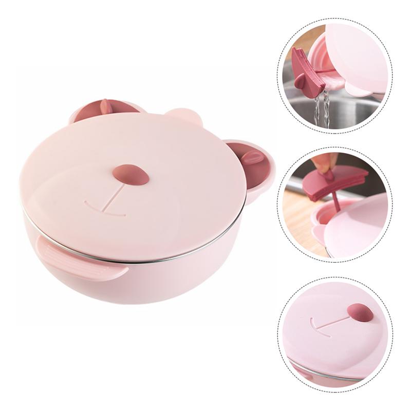 Caja de fiambrera térmica aislante para platos de bebé, vajilla bonita para bebé, Bol de succión portátil, Uds.