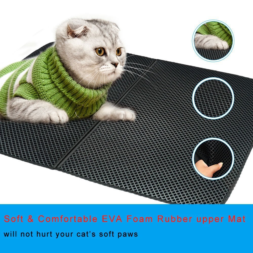 Folding Cat Litter Trapper Mat Waterproof Honeycomb Sifting Pad Protect Floor Carpet Eco-friendly EVA Foam Trash Pad