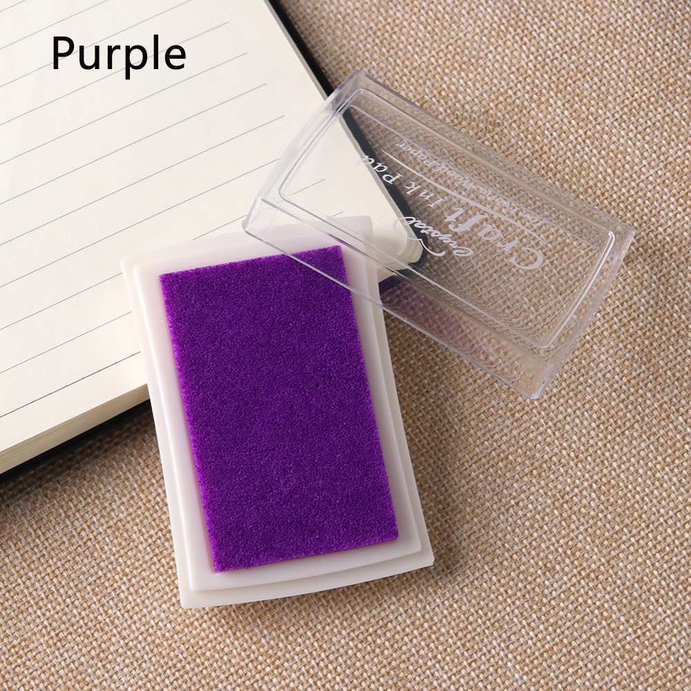 Wedding Children Toy Oil Based DIY Craft Ink Pad Rubber Stamps for Fabric Wood Paper DIY School Office Badge Supplies: Purple