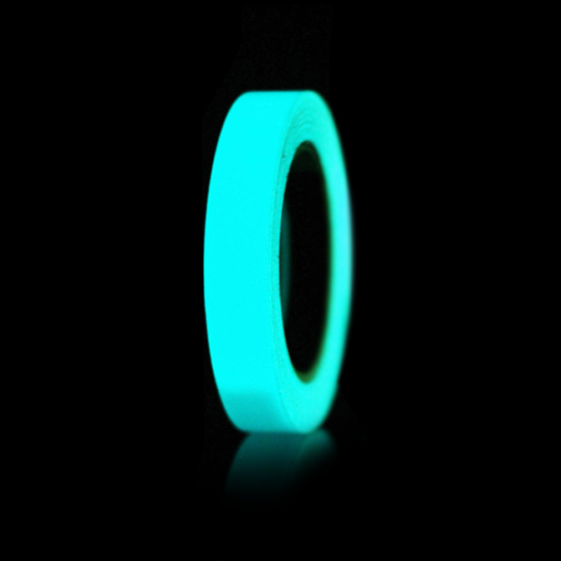 PVC luminoso fluorescente nocturno autoadhesivo que brilla en la oscuridad pegatina cinta seguridad de seguridad para hogar calcomanía de advertencia de coche cinta DIY tira: blue green