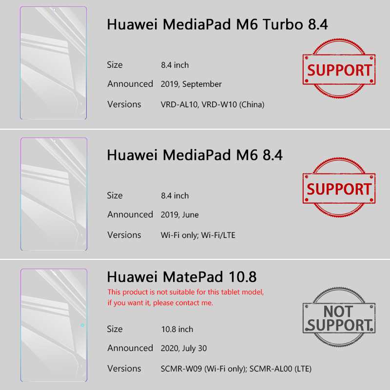 11D Tempered Film Glass For Huawei MediaPad M6 Turbo 8.4 Screen Protector