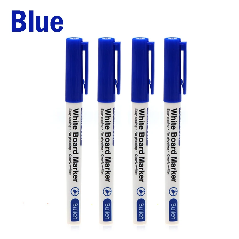 4 stks/set Whiteboard Marker Pennen Schoolbord Pennen 4 kleuren Uitwisbare White Board Markers School Klas Kantoorbenodigdheden Leveringen