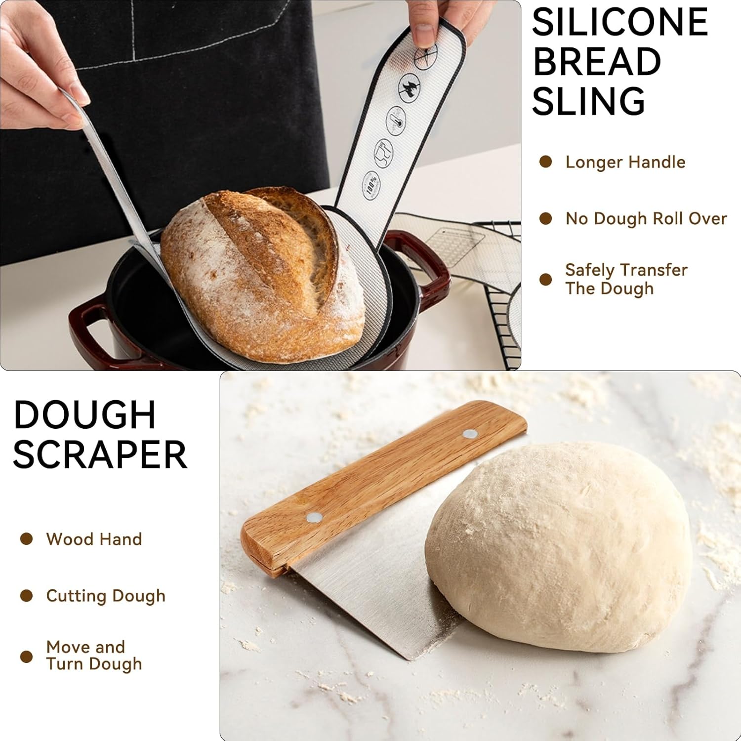 Sourdough Bread Starter Kit 30PCS Sourdough Bread Baking Supplies with Starter Jar Bread Sling Dough Whisk Bags