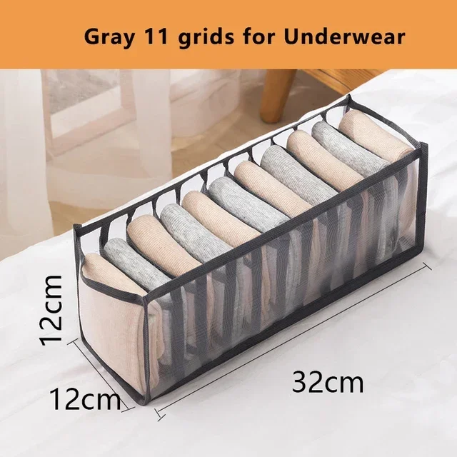 Closet Organizer Jeans Opbergdozen Ladeverdeler Dozen slipje organizer Opvouwbare ondergoed organisatoren Opslag voor kleding: Bordeaux