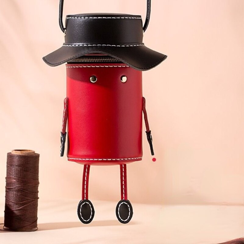 Ledernähset, lederhandwerkswerkzeuge, damen-schultertaschen, Karikatur-nähzubehör, handgefertigt, freund: verrotten