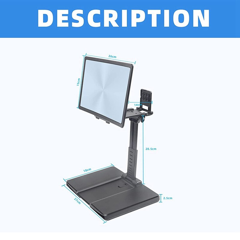 12 Inch Screen Magnifier for Smartphones Ultra Clear Projector Foldable Mobile Holder with Screen Magnification Holder