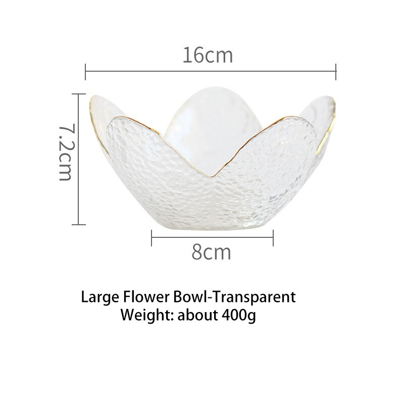 1PC zastawa stołowa ręcznie Phnom Penh kwiat szklana miska sałatka owocowa talerz talerzyk deserowy wysokiej jakości szklana zastawa stołowa: przezroczysty duży