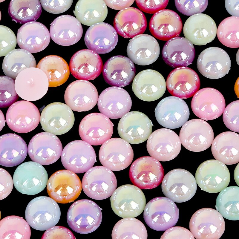 3-14mm 50-1000 stk multi størrelser ab farver imiterede perler håndværk halv runde flatback perler til diy sy tøj dekoration