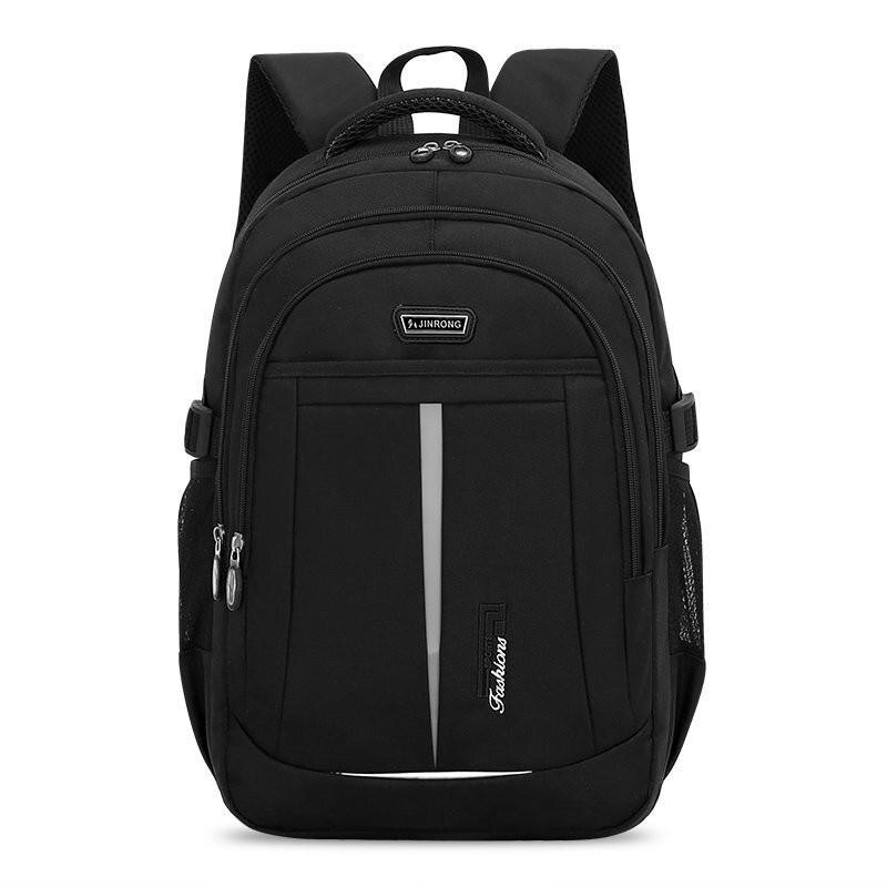 Nylon Bagpack Große Kapazität Frauen Laptop Rucksack Reflektierende Lässig Reise Rucksäcke: Schwarz