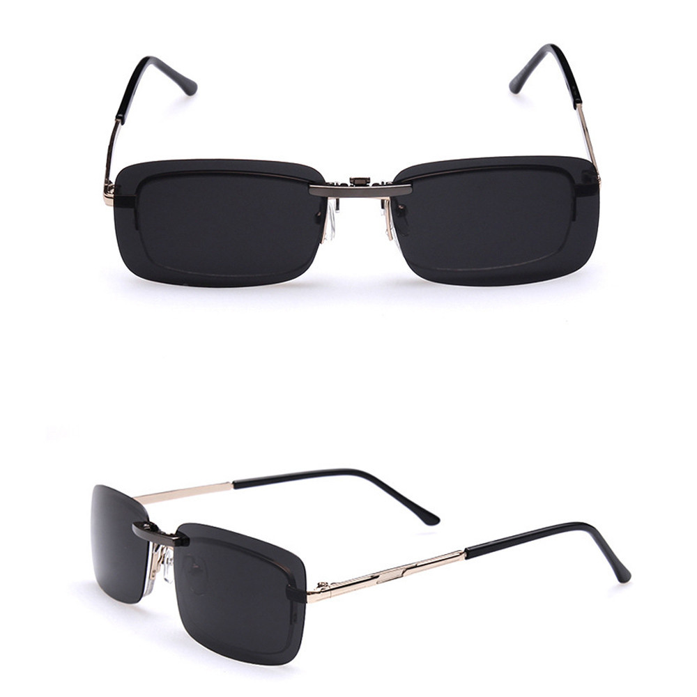 Lente de visión nocturna desmontable conducción Metal polarizado Clip en gafas de sol gafas de conductor de coche