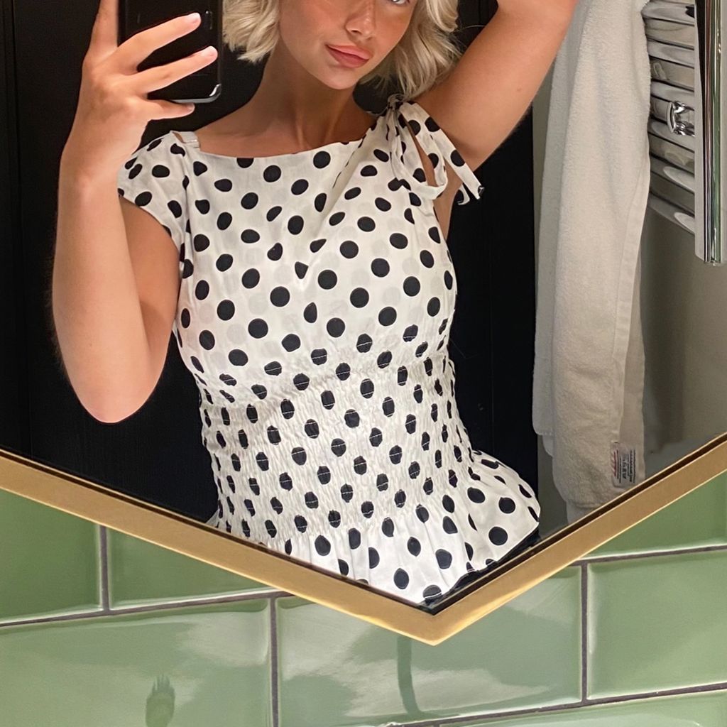 Combhasaki kvinder sommer  y2k vintage prikket print crop tanktops ærmeløse butterfly skulder bådhals smocked flæset slim fit vest