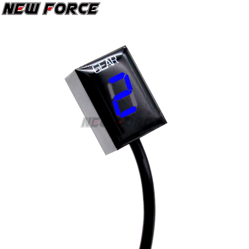 Indicateur de vitesse de niveau moto 1-6 compteur de vitesse numérique pour Kawasaki Z750 2004 à Z750R compteur de roue dentée: Bleu