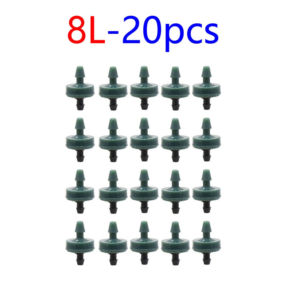 20Pcs 2L 4L 8L Steady Flow Dripper Automatic Pressure Compensation Regulataion In Dripper Garden Agriculture Drip Fittings: 8L-A