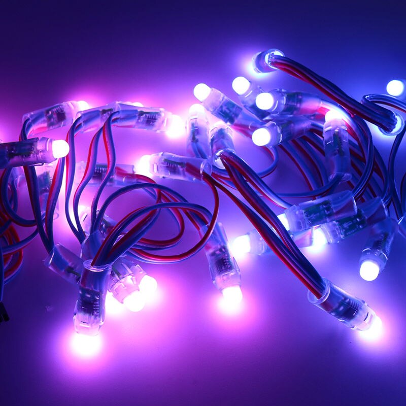 full color 5v 12mm WS2811 UCS1903 SM16703 rgb led pixel string light digital module 50LEDs/string Round Shape Waterproof IP68