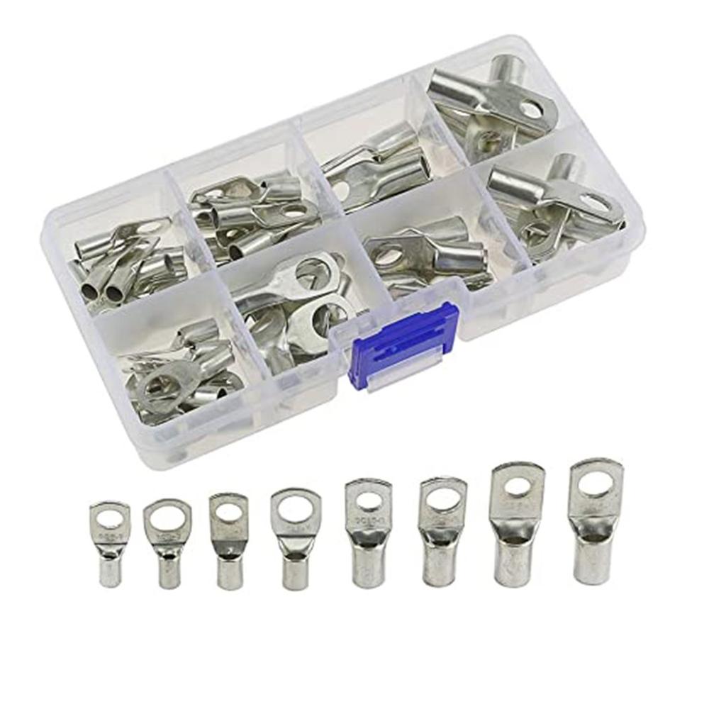 60 Pieces Of Durable Tinned Copper Bolt Hole Crimping Ring Battery Terminal Suitable For Ships And Automobiles