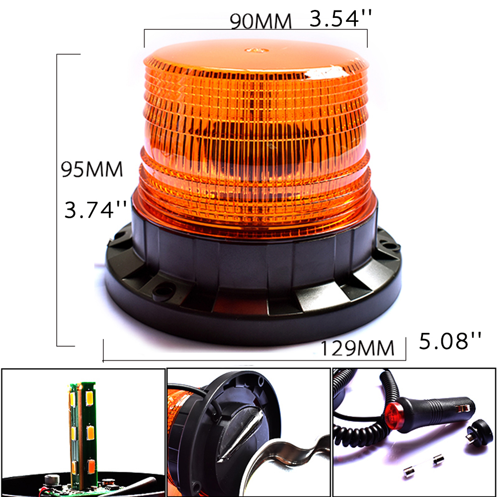 LED Strobe Police Light 12v/24v Amber Warning Ligh... – Grandado