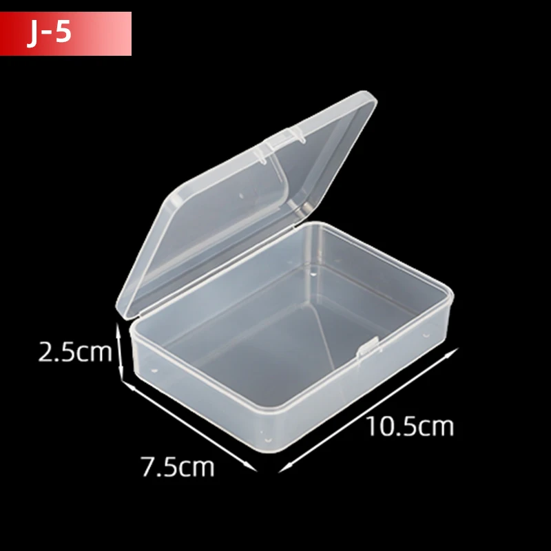 Caja de almacenamiento de PP, Mini contenedor de caja de plástico transparente, caja de embalaje rectangular cuadrada para joyería, cuentas, artículos pequeños, 5 uds./10 Uds.: M / Verde