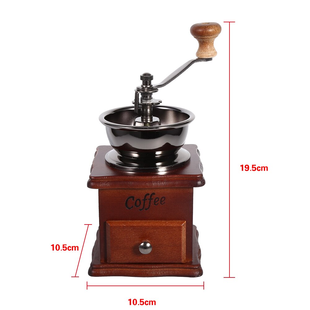 Mini Manual Coffee Bean Grinder Hand Handgemaakte Maschine Cafetera Koffiezetapparaat Molen Houten Metalen Retro Bean Mini Braam Molen