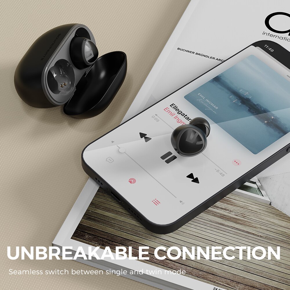 SoundPEATS Mini Wireless Earbuds Bluetooth 5.2 Headphones in-Ear Stereo Earphones with Speech AI Noise Cancellation for Calls