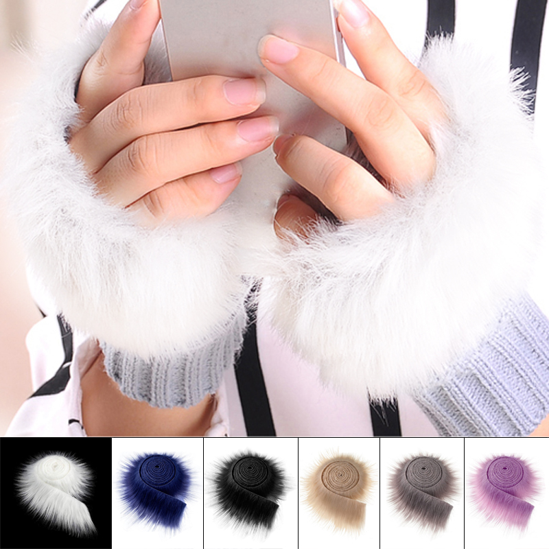 1.5m bånd i fuskepels gjør-det-selv-klær sy myk listverk trimming stoff hjemmedekorasjon sy kostyme plysj pels stripe