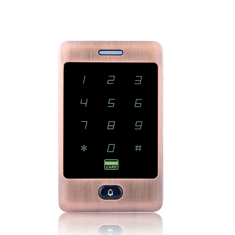 LUCKING DOOR Waterproof Metal Rfid Access Control Keypad 8000 Users 125KHz Card Reader Keypad Key Fobs Door Access Control: rose gold