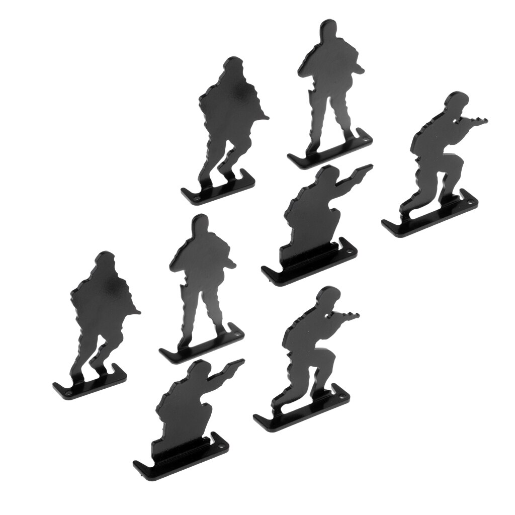 8pcs Metal Shooting Targets Soldiers Silhouette for Shooting Training Competition Practice