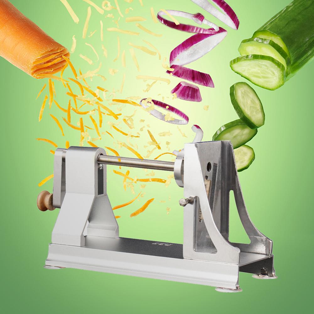 Multifunctional Vegetable Cutter Stainless Steel Blade Manual Food Spiral Slicer Grater Cutter Potato Carrot Grater Kitchen Tool
