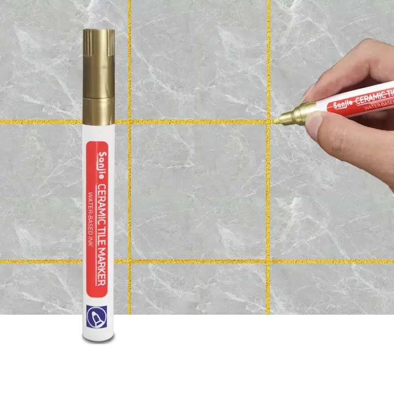 Stylo marqueur blanc étanche, réparation de couture murale, carrelage, marqueurs de coulis, sol salle de bains, outils de brosse à peinture de décontamination, 1/3 pièces: Gris clair