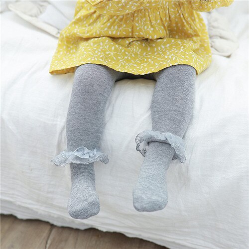 Katoen Panty 'S voor Meisjes Panty Kant Kinderen Meisje Panty Lente Baby Meisje Kousen Mode Baby Meisje Kleding: Grijs / M 2to3Years