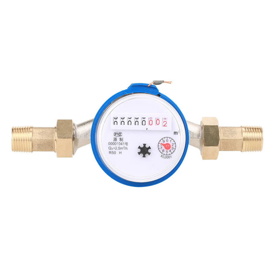 15mm 1/2&quot; Garden Dry Cold Water Meter Home Plastic Single Water Flow Dry Table Set Water Meter