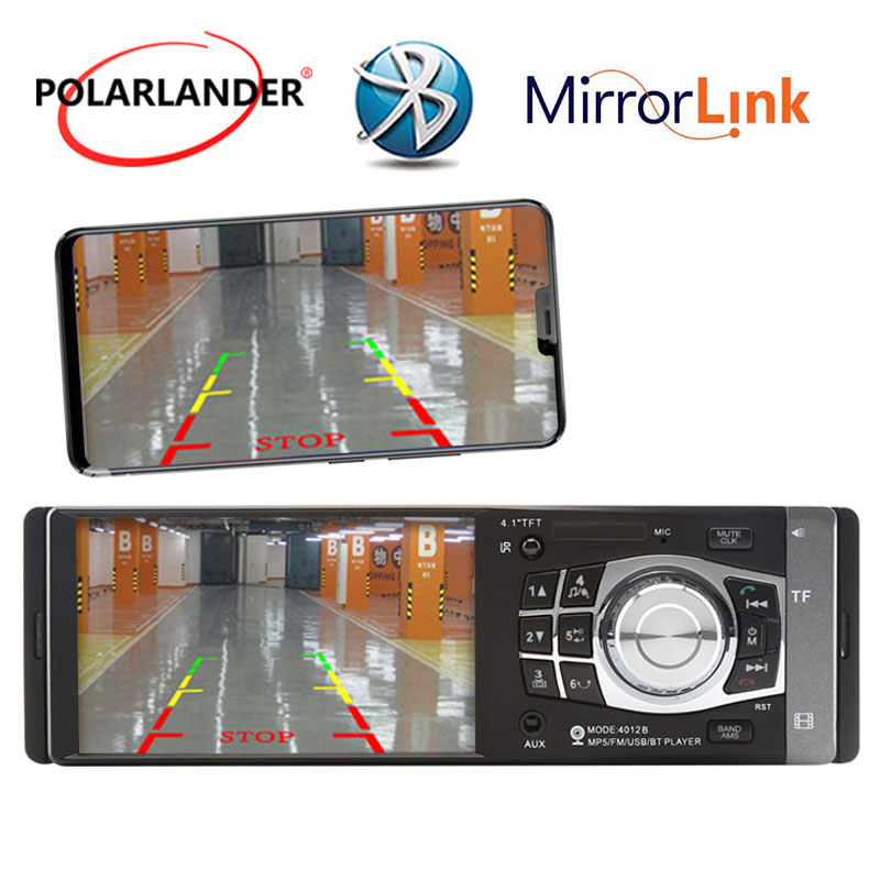 1 Din 4,1 pulgadas HD pantalla TFT Auto Radio FM USB MP4 MP5 Bluetooth enlace espejo sólo para Android Radio Estéreo reproductor de Cassette