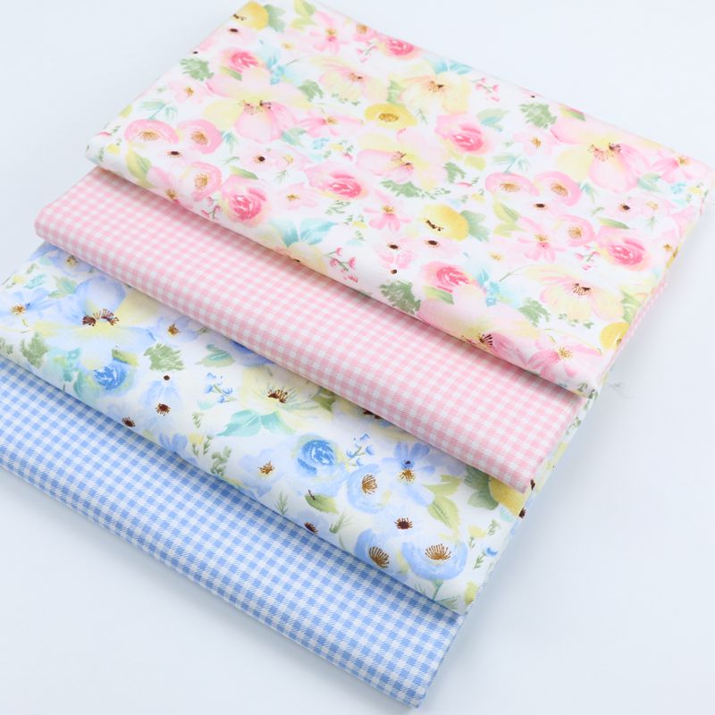 Tela de algodón estampada con flores frescas para bebés de 160cm * 50cm, ropa de cama de costura, ropa de cama, vestido de retazos de tela