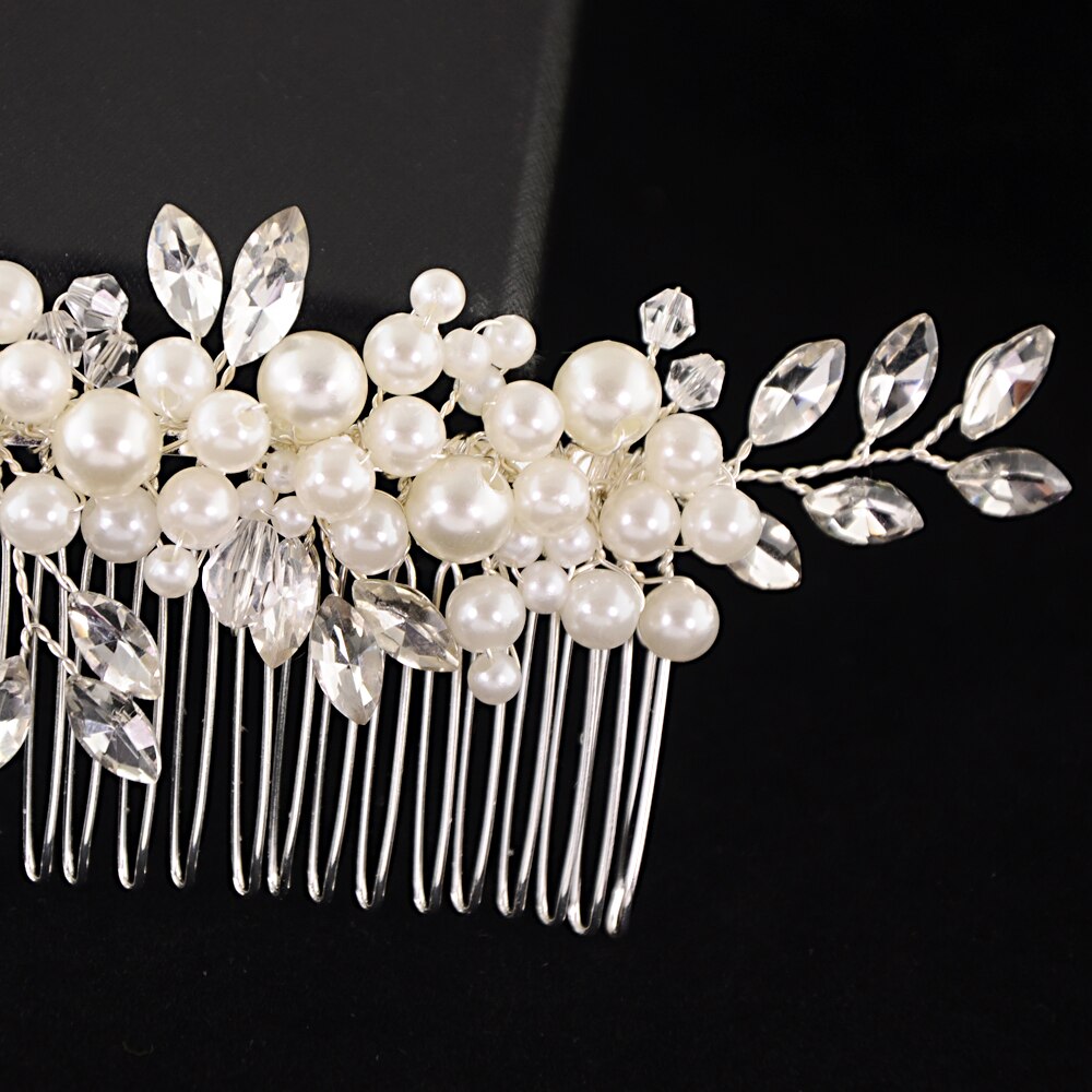 Trixy  h13 rhinestone hår kam brude tilbehør perle hår kam bryllup hår klip brude hår smykker hår ornamenter hovedstykke