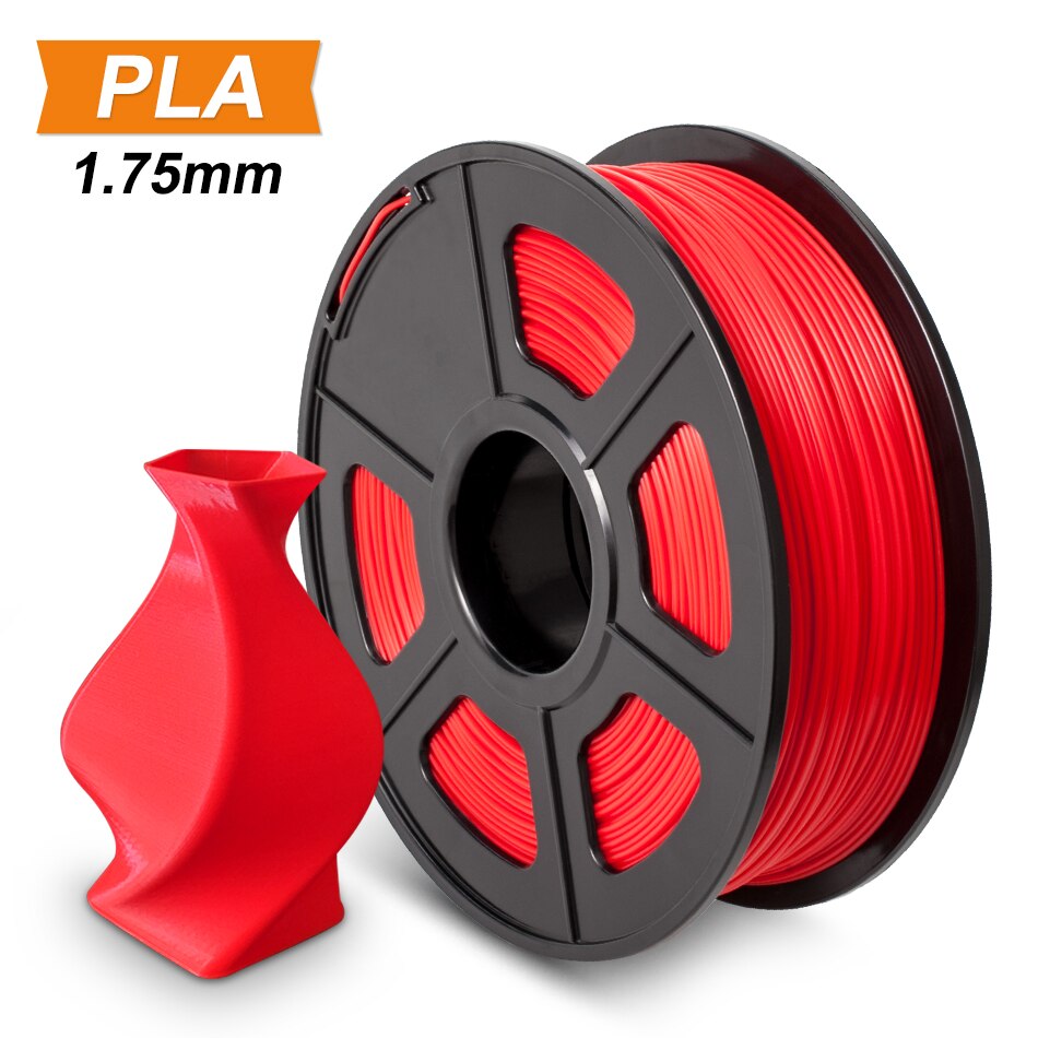 Sunlu 1.75mm pla plus / pla filament 3d filament til 3d printer 100%  ingen boble miljøvenlig polyaktisk syre forbrugelig nedbrydeligt: Pla rød