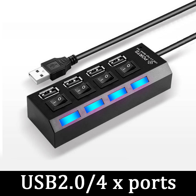 USB 3,0 Hub USB 2,0 Multi USB Splitter Hub 100cm Cable de largo expansor múltiple para ordenador portátil accesorios de PC adaptador Usb: BLANCO