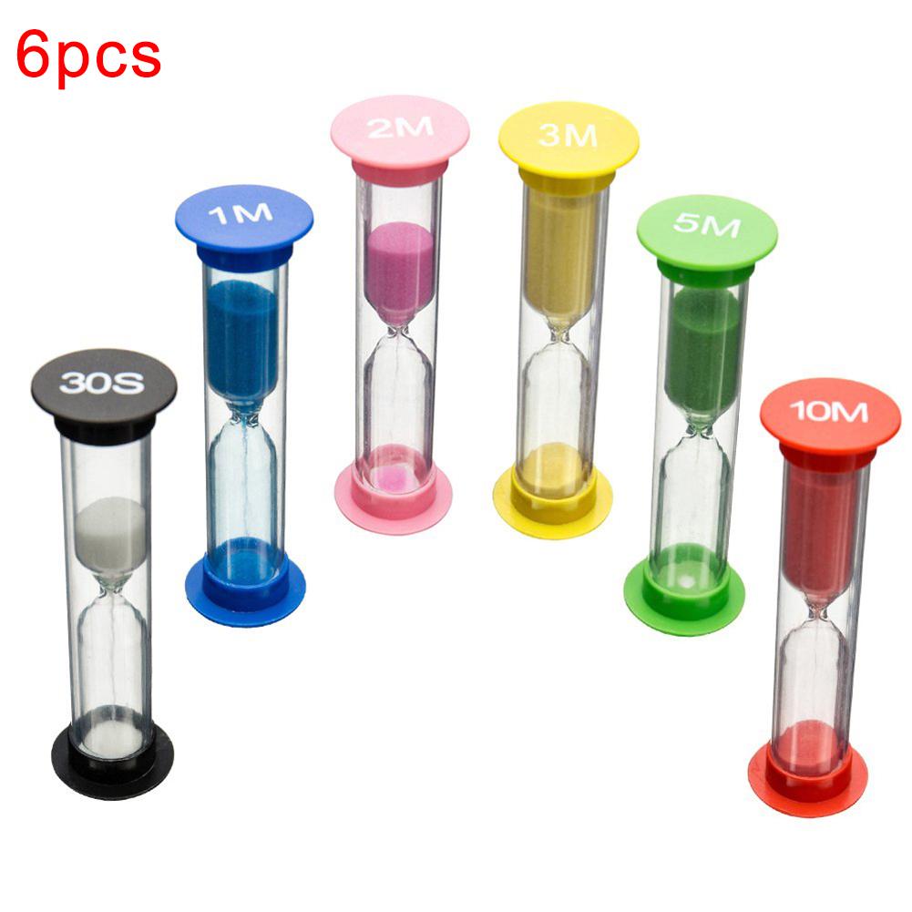 6Pcs Kid 6 Kleuren Klaslokaal Spel Zand Klok Timer Zandloper Zandloper Home Decor voor kinderen school onderwijs suppies