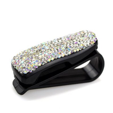 kryształ górski automatyczny łącznik spinacz diament samochód słońce przyłbica okulary okulary słoneczne teczka bilet paragon fiskalny karta spinacz przechowywanie uchwyt Accessorie: biały