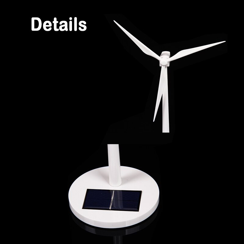 Solar Windmill Model Toys Plastic Assembled Model 3D Puzzle Solar Powered Rotating Base Desktop Model-Solar Powered Windmills