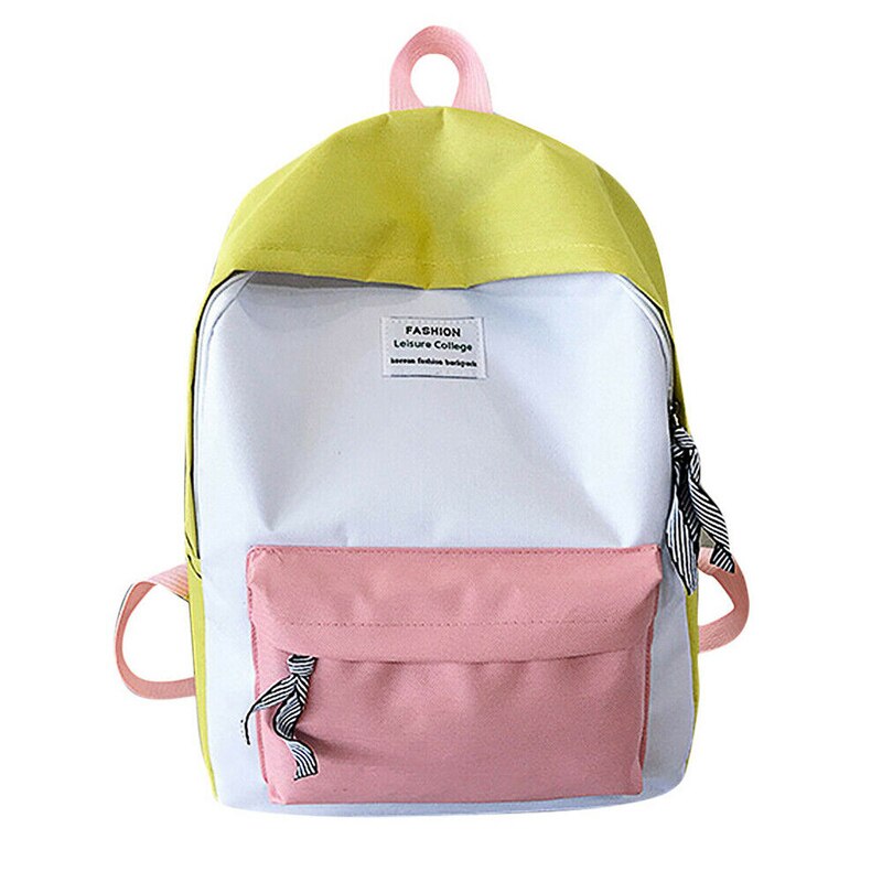 Women Canvas Backpack Travel Bookbag School Bag Laptop Rucksack Mochila for Teenage Girl: Yellow