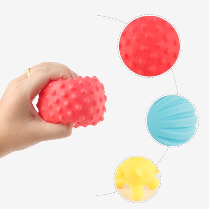 Baby Toys Hand Grasping Ball Soft Ball Textured Multi Ball Set Develop Baby's Tactile Senses Toy for Touch and Massage Soft Ball