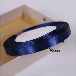Fita de cetim de poliéster, 25 jardas, 22 metros, azul marinho, tecido, natal, festa de casamento, baile, decoração, bolo, envoltório, acessórios diy: 10 mm